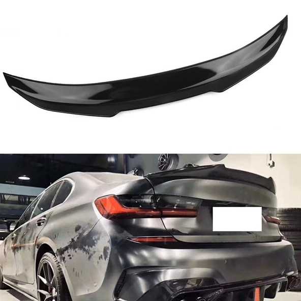 AUTOGP Bmw g20 psm bagaj üstü spoiler siyah boyalı plastik 2019+ ürün görseli 1