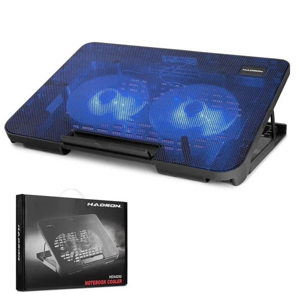 NOTEBOOK SOĞUTUCU ÇİFT FANLI LEDLİ HADRON HN-2007 ürün görseli 1