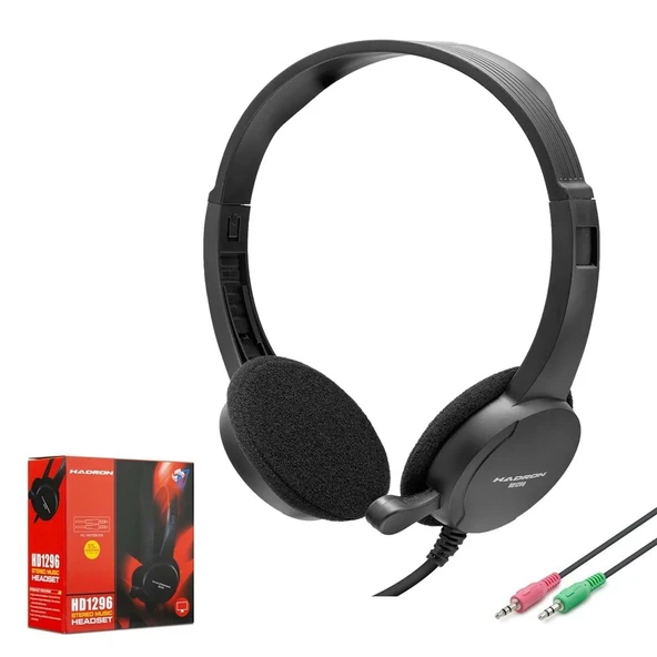 HADRON HD-1296 Kablolu Pc Kulak Üstü Kulaklık 3.5mm Jack Mikrofonlu ürün görseli 1