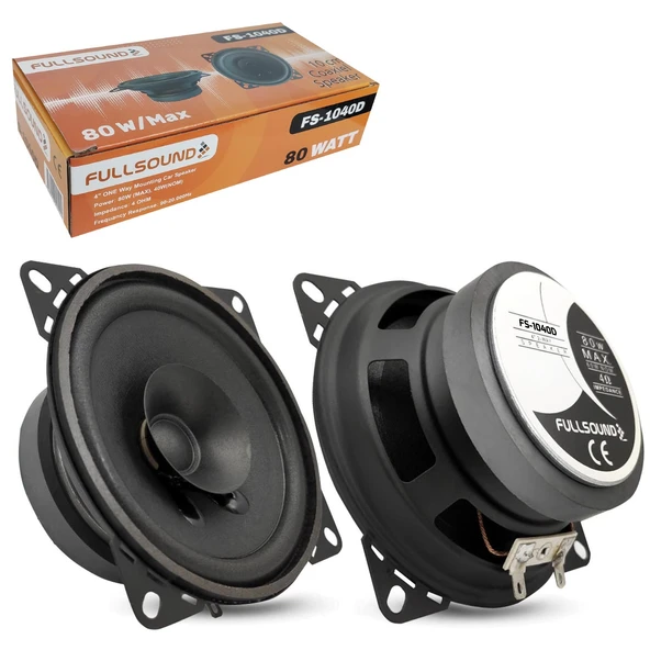 FULLSOUND FS-1040D Oto Hoparlör 10cm 80 Watt 2 Adet ürün görseli 1