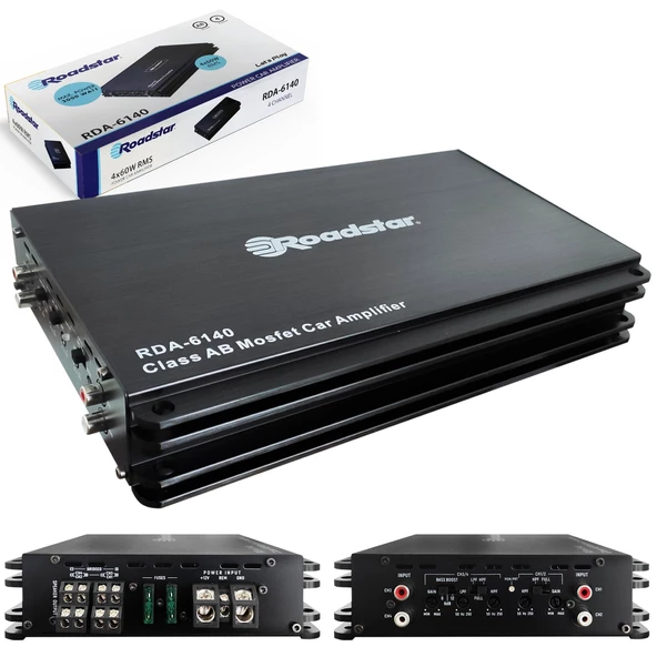 ROADSTAR RDA-6140 Oto Anfi Stereo 3000 Watt 4 Kanal ürün görseli 1