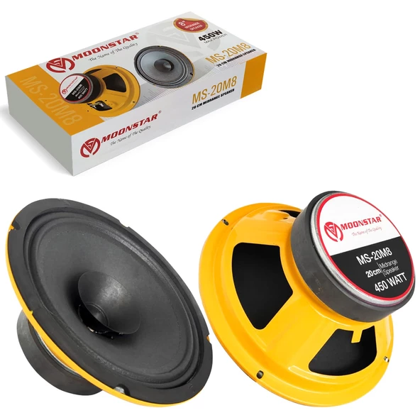 MOONSTAR MS-20M8 Oto Midrange 20cm 450 Watt 2 Adet ürün görseli 1