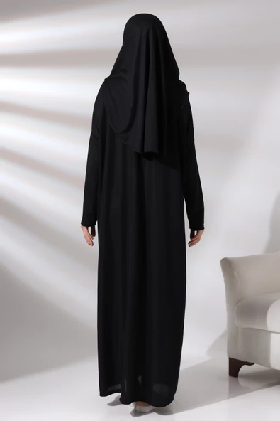 Tek Parça Namaz Elbisesi - Siyah - 5015 - Resim 6