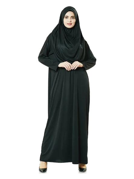 Tek Parça Namaz Elbisesi - Siyah - 5015 ürün görseli 1