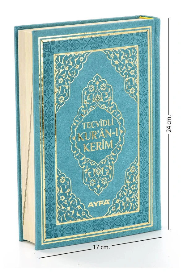 Tecvidli Kuranı Kerim - Termo Deri - Orta Boy - Turkuaz Renkli - Ayfa Yayınevi - Bilgisayar Hatlı ürün görseli 1