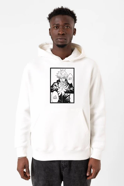 Jujutsu Kaisen Anime Satoru Gojo Lets Get A Little Crazy Beyaz Erkek 3ip Kapşonlu Sweatshirt ürün görseli 1