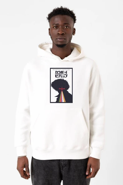 See You In Space Cowboys Minimalist Anime Poster Beyaz Erkek 3ip Kapşonlu Sweatshirt ürün görseli 1