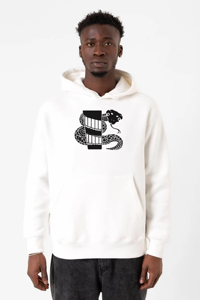 Monogatari Anime Nadeko Snake Symbol Beyaz Erkek 3ip Kapşonlu Sweatshirt ürün görseli 1