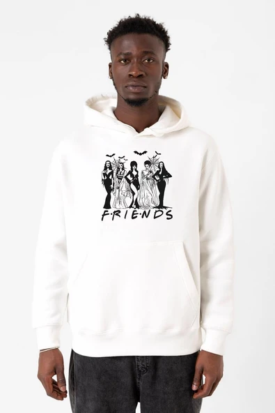 Halloween Friends Beyaz Erkek 3ip Kapşonlu Sweatshirt ürün görseli 1