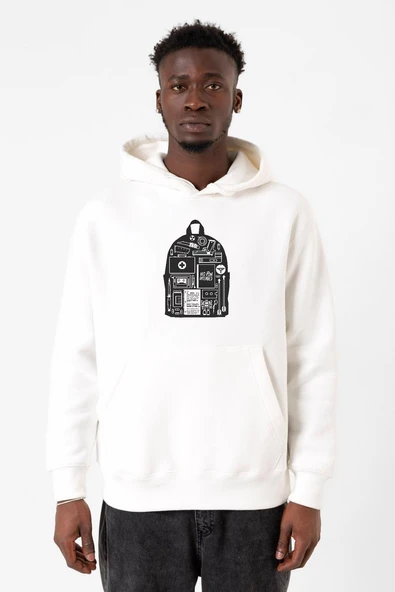 The Last Of Us Ellie's Backpack Beyaz Erkek 3ip Kapşonlu Sweatshirt ürün görseli 1