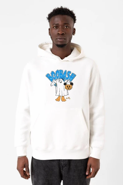 Donal Boobash Halloween Beyaz Erkek 3ip Kapşonlu Sweatshirt ürün görseli 1