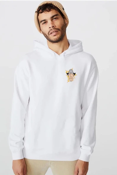 Inspector Gadget Vintage Lightning Beyaz Erkek 3ip Kapşonlu  Sweatshirt ürün görseli 1