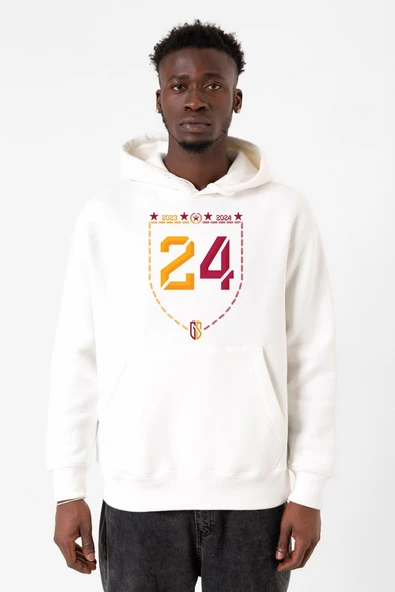 24 Şampiyonluk Beyaz Erkek 3ip Kapşonlu Sweatshirt ürün görseli 1
