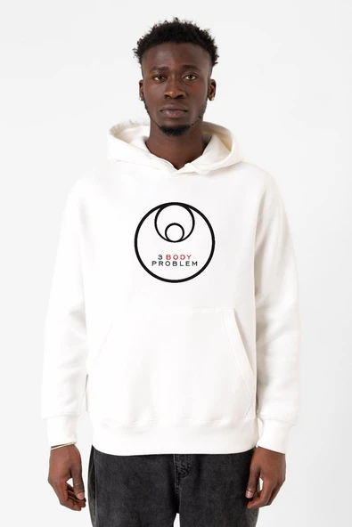 3 Body Problem Logo Beyaz Erkek 3ip Kapşonlu Sweatshirt ürün görseli 1