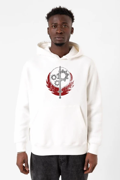 Fallout Worn Appalachian Brotherhood Beyaz Erkek 3ip Kapşonlu Sweatshirt ürün görseli 1