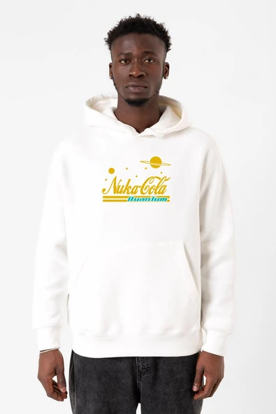 Fallout Nukacola Quantum Beyaz Erkek 3ip Kapşonlu Sweatshirt ürün görseli 1