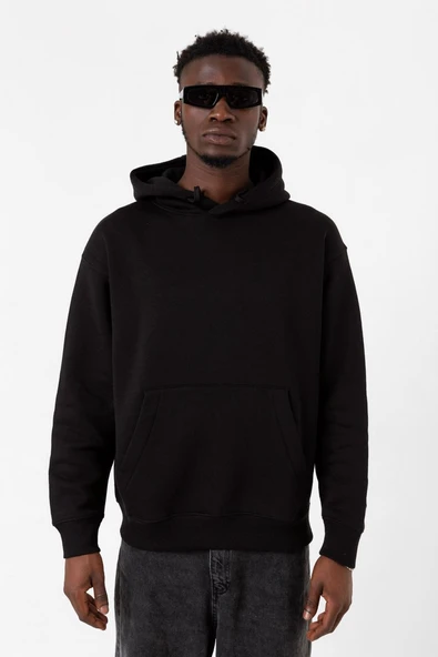 Siyah Erkek 3ip Kapşonlu Sweatshirt ürün görseli 1