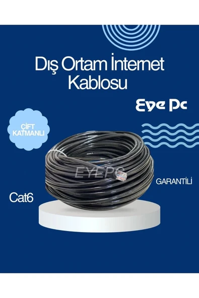 Cat6 100 Metre Ethernet Network Kablosu KALIN DIŞ KULLANIMA UYGUN ürün görseli 1