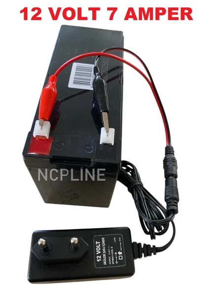 12 Volt 7 Amper Akü Ve Akü Şarj Aleti Pilsan Akülü Oyuncak Araba Uyumlu Akü Şarz Seti Kiti ürün görseli 1