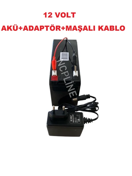 12 Volt 7 Amper Pilsan Uyumlu Akü Ve Şarj Adaptörü Akülü Araba Için Ikili Set ürün görseli 1