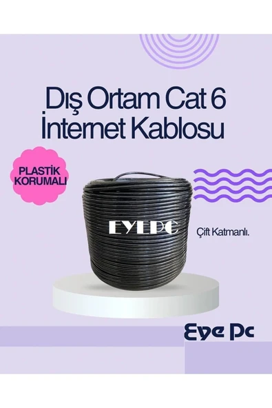 100 Metre Cat 6 Yüksek Hızlı Dış Cephe Ethernet Internet Kablosu ürün görseli 1