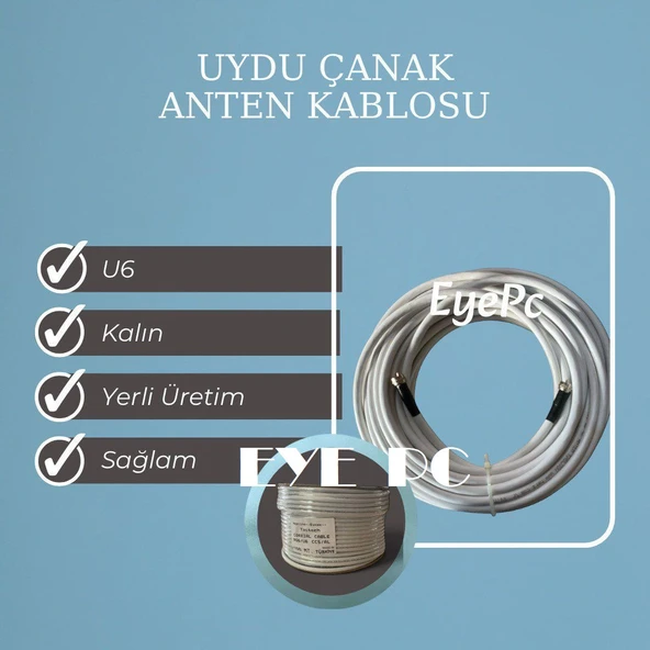 35 Metre rg6/U6 Uydu Çanak Anten Kablosu ürün görseli 1