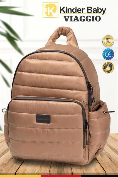 Kinder Baby Viaggio Termal Biberon Çantalı ve Alt Açma Pedli Bej Bebek Bakım Çantası ürün görseli 1
