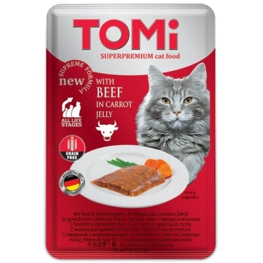 Tomi Kedi Dana Eti Ve Havuç Tahılsız Pouch Mama 100gr(pate) ürün görseli 1