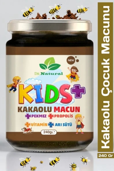 Kids Çocuk Macunu Kakaolu - Arı Sütü - Propolis - Pekmez Ve Vitamin 240 gr (İŞTAH AÇICI) ürün görseli 1