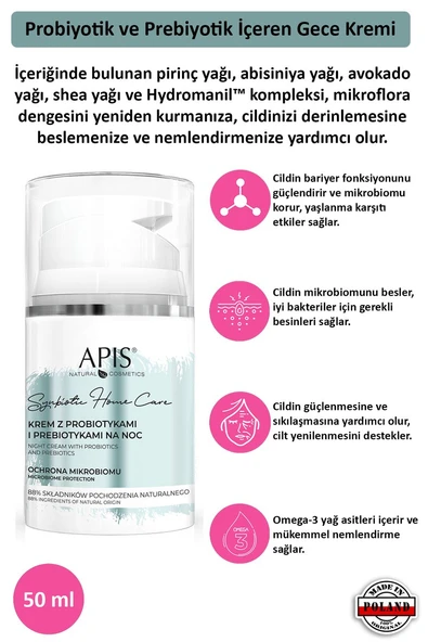 Probiyotik ve Prebiyotik Gece Kremi - 50ml ürün görseli 1