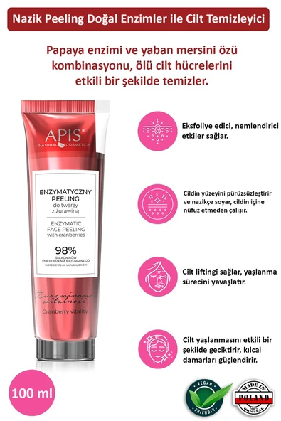 Kızılcık İçeren Enzimatik Yüz Peelingi - 100ml ürün görseli 1
