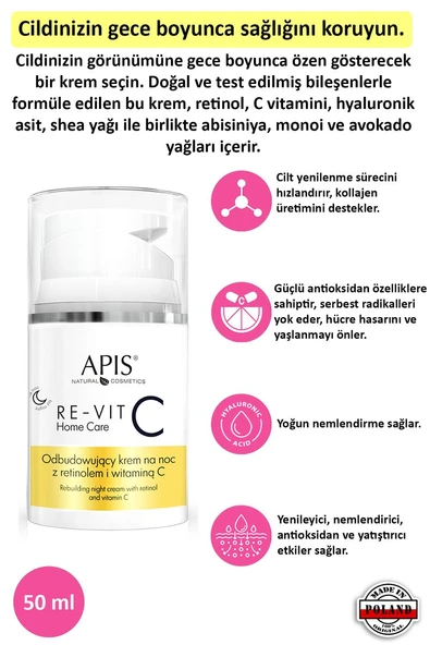 Gece Kremi Onarıcı Retinol ve C Vitaminli - 50ml ürün görseli 1