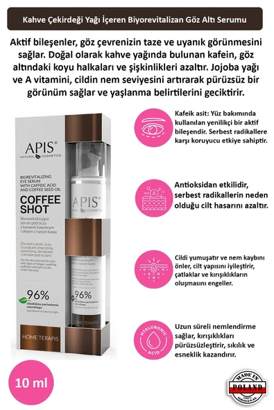 Kafeik Asit ve Kahve Çekirdeği Yağlı Göz Serumu - 10ml ürün görseli 1