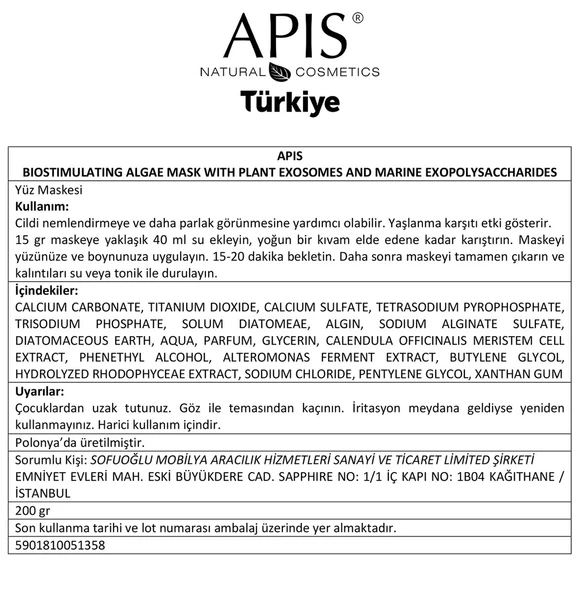Yaşlanma Karşıtı EXOSOMES PRO Bitkisel Alg Maskesi 200g - Resim 4