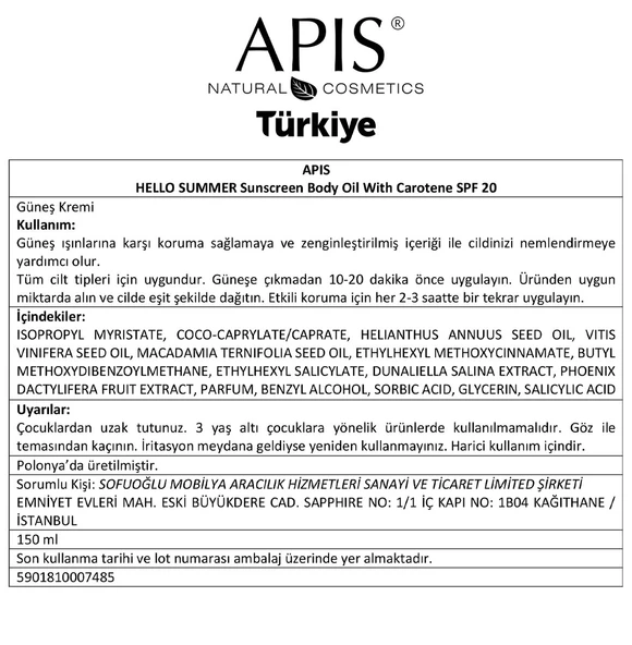 Güneş Kremi  - Karotenli SPF 20 - 150ml - Resim 4