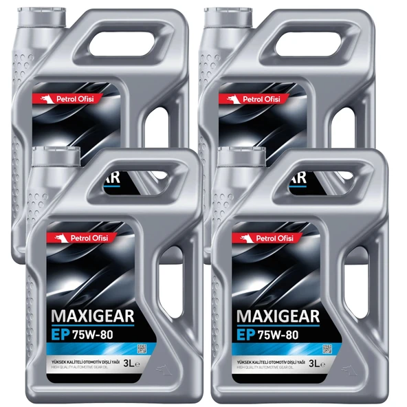 Petrol Ofisi Ep 75W-80 Şanzıman ve Dişli Yağı 4 x 3 Litre ürün görseli 1