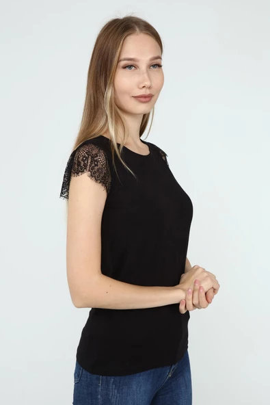 DRR Moda Dantelli Yarım Kol Bluz - Resim 6