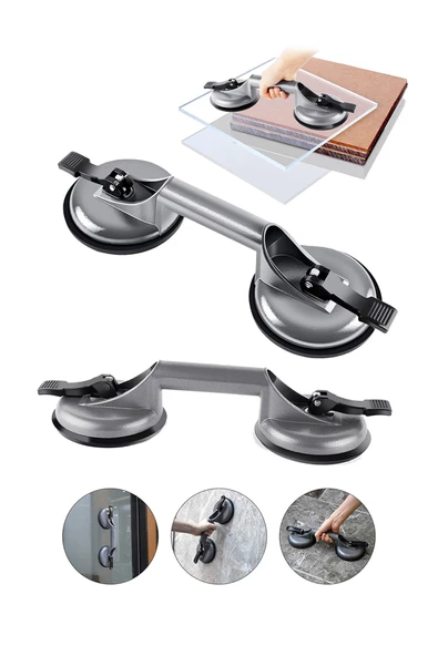 Premium Yüksek Kalite Cam Fayans Kaldırma Metal Alüminyum ikili Cam Fayans Taşıma Vantuz ürün görseli 1