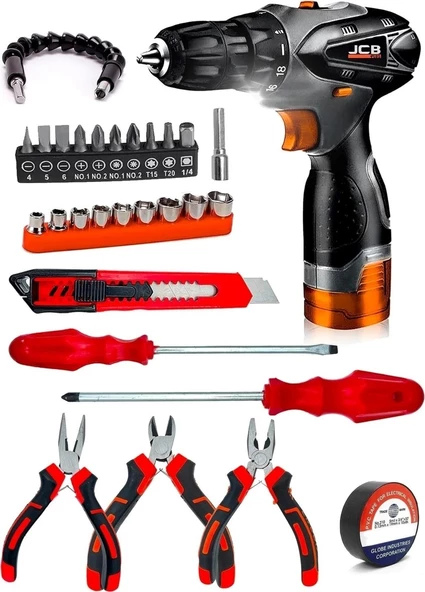 Proxtech 31PCS JSR1800  Professionel Akülü Vidalama Matkap,mini Pense,yankeski,karkaburun,tornavida ürün görseli 1