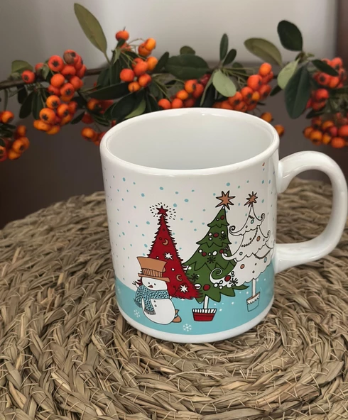 Noel Baba Figürlü Yılbaşı Özel Seramik Kupa/bardak ürün görseli 1