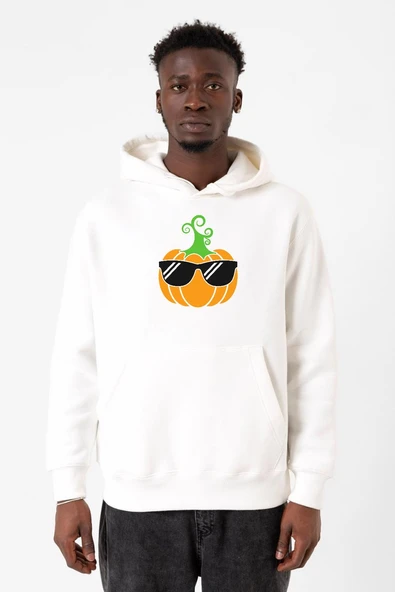 Cool Pumpkin Beyaz Erkek 3ip Kapşonlu Sweatshirt ürün görseli 1