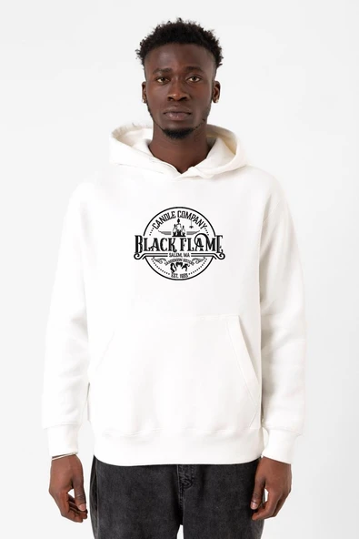 Candle Company Black Flame Beyaz Erkek 3ip Kapşonlu Sweatshirt ürün görseli 1
