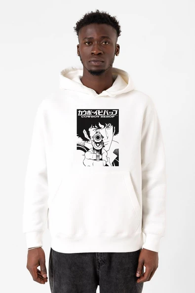 Cowboy Bebop Spike See You Space Cowboy Beyaz Erkek 3ip Kapşonlu Sweatshirt ürün görseli 1