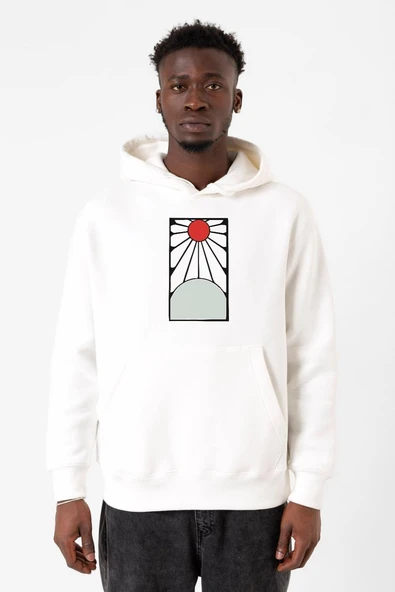 Demon Slayer Anime Crest Earring Demon Beyaz Erkek 3ip Kapşonlu Sweatshirt ürün görseli 1