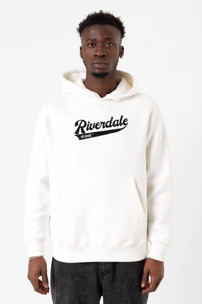 Riverdale Bronx New York City Beyaz Erkek 3ip Kapşonlu Sweatshirt ürün görseli 1
