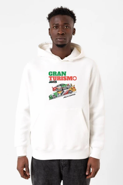 Gran Turismo Jaccs Accord Beyaz Erkek 3ip Kapşonlu Sweatshirt ürün görseli 1