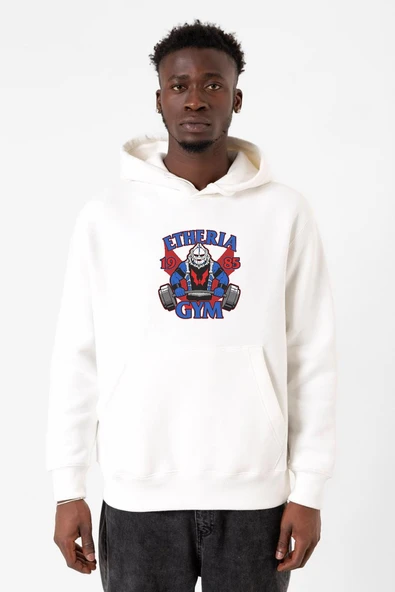 He Man Etheria Gym 1985 Beyaz Erkek 3ip Kapşonlu Sweatshirt ürün görseli 1