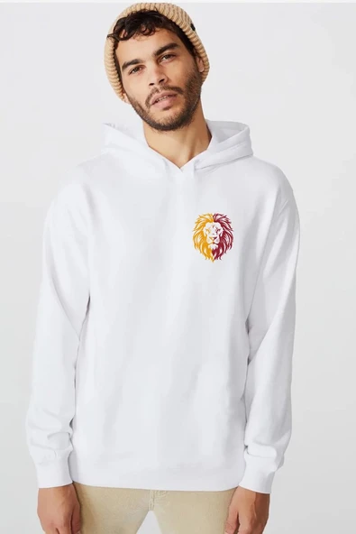 Sarı Kırmızı Leon Beyaz Erkek 3ip Kapşonlu  Sweatshirt ürün görseli 1
