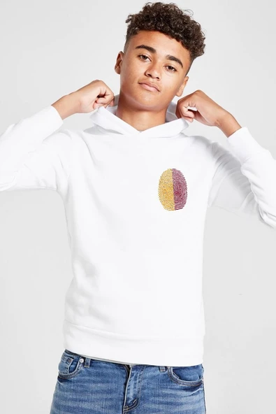 Sarı Kırmızı Parmak İzi Beyaz Çocuk 3ip Kapşonlu  Sweatshirt ürün görseli 1