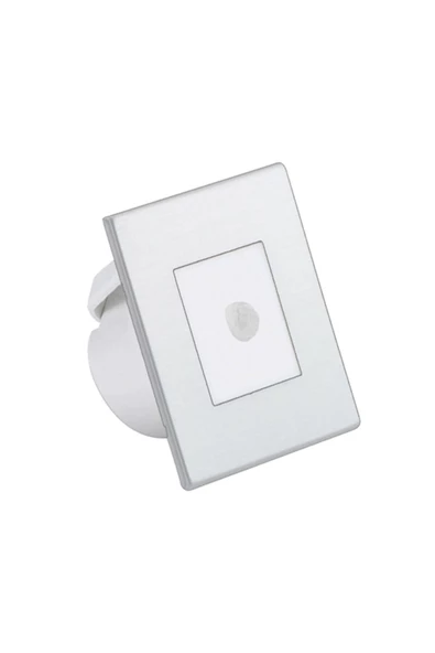 Teslamix Koridor Basamak Merdiven Sensörlü Kare Spot Lamba Aydınlatma Metalik Gri Kasa 8cm X 8cm (beyaz Işık) ürün görseli 1